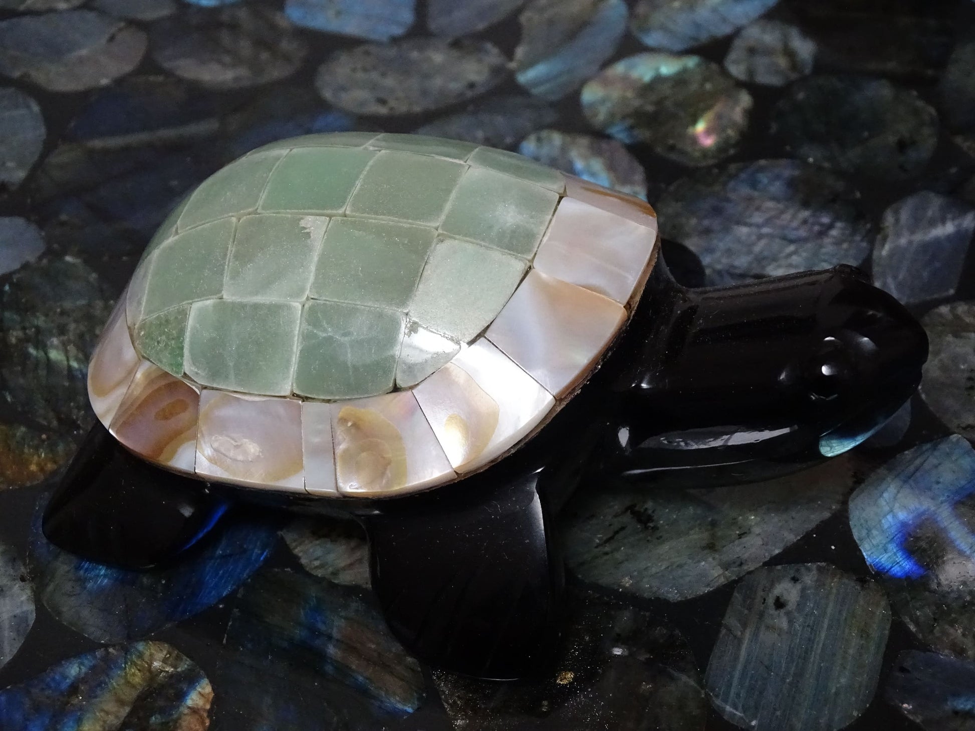 Animaux Obsidienne Noire Aventurine Verte Tortue Abalone - Pierres - Colibri Minéraux et Bien-être