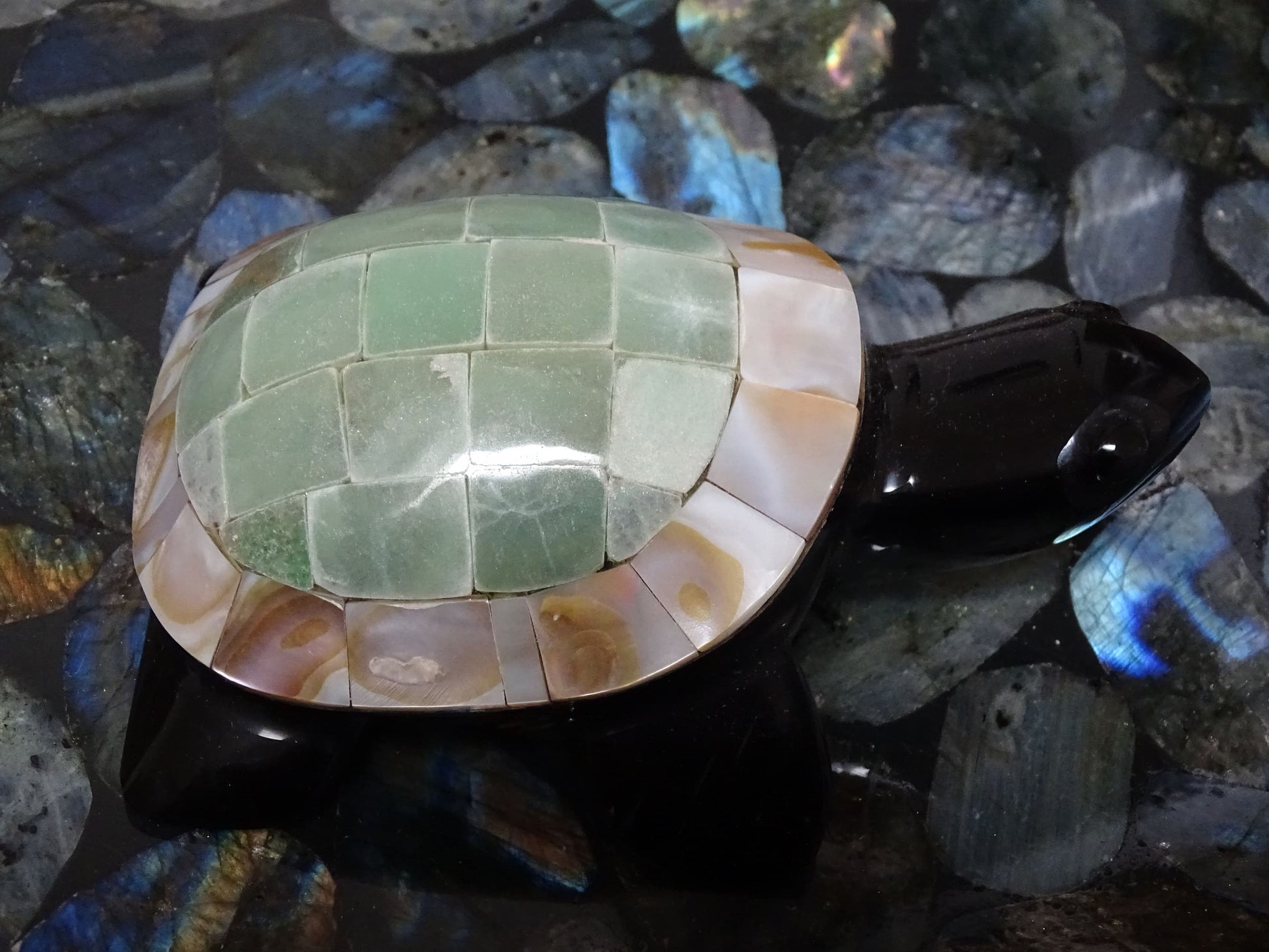 Animaux Obsidienne Noire Aventurine Verte Tortue Abalone - Pierres - Colibri Minéraux et Bien-être
