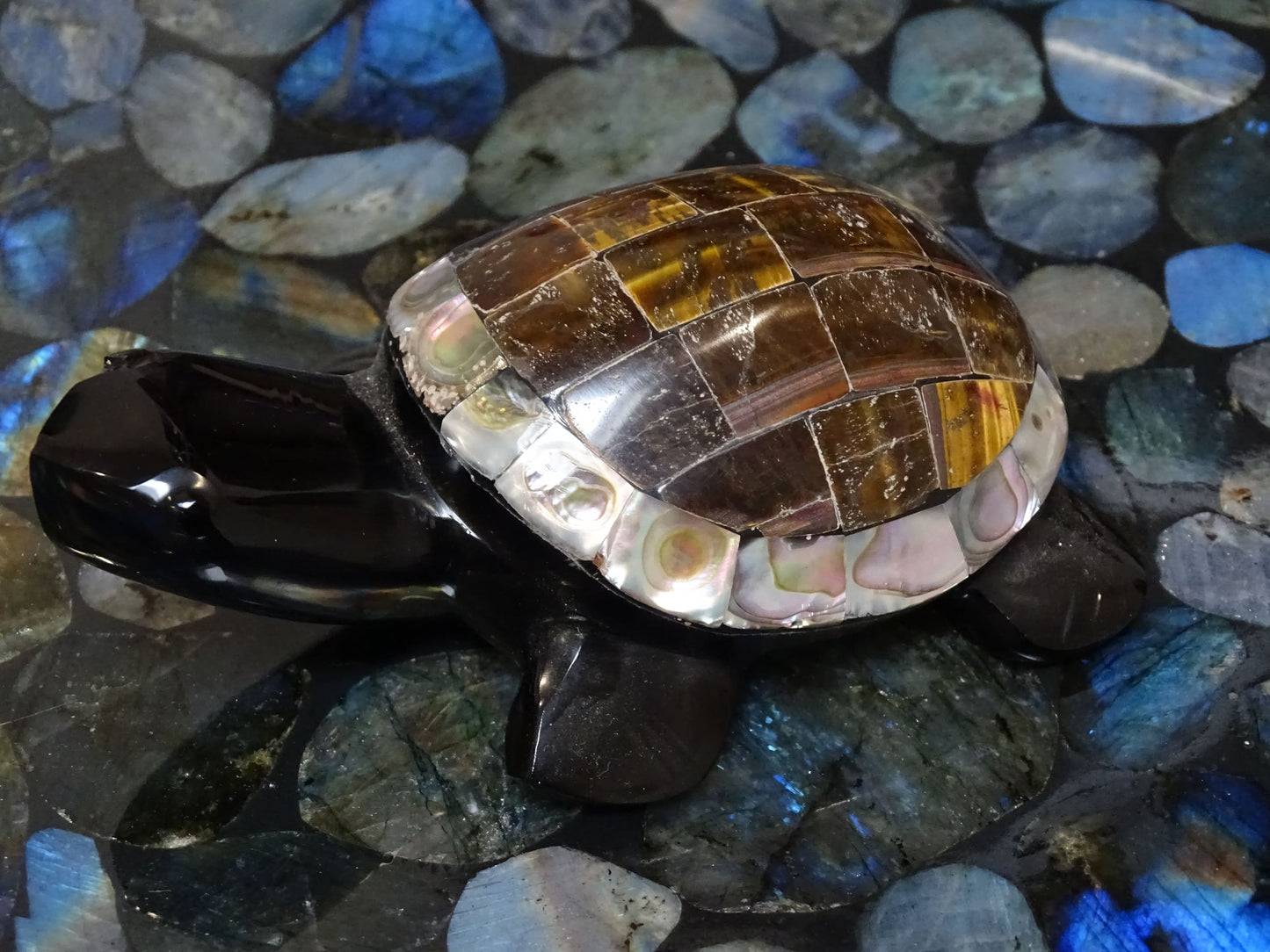 Animaux Obsidienne Noire Oeil de Tigre Tortue Abalone - Pierres - Colibri Minéraux et Bien-être